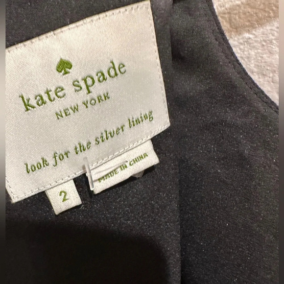 Kate Spade Dress Size 2 Black Cocktail Jeweled Neck Line Mini - Picture 8 of 9